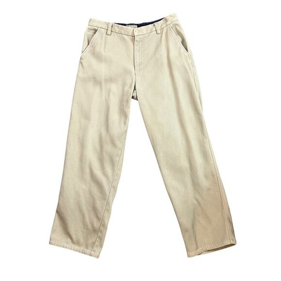 Vintage The Territory Ahead Pants Mens 34 Beige Cotton Flat Front Relaxed Fit - Picture 1 of 11